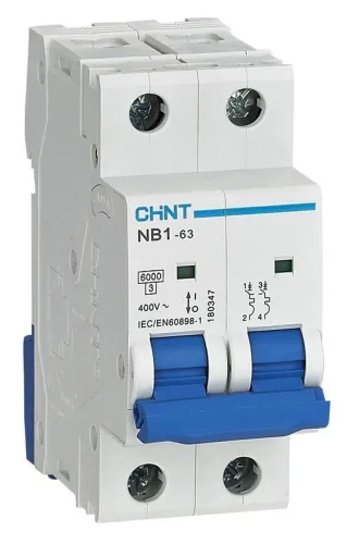 Выключатель автоматический CHINT NB1-63, 2P 2А, 6кА, B, 179645