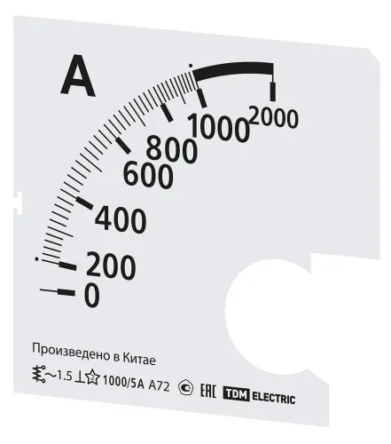 Шкала сменная TDM Electric Ш72 1000/5А-1.5 белая 72х72мм