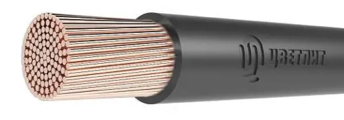 Провод электрический Цветлит ПуГВнг(А)-LS одножильный, медь, ПВХ пластикат черный, сечением 50мм², 1м, 00-00130604 / кабель