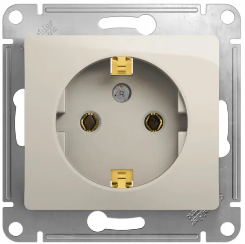 Розетка силовая Systeme Electric Glossa GSL000943, 16А, молочный