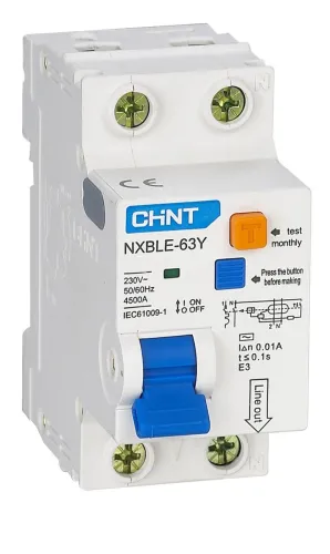 Дифференциальный автомат CHINT NXBLE-63Y 1P+N 6А 30мА