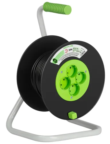 Удлинитель ЭРА Greenline KAT-2x1-20m 4 розетки 10А 220В IP20