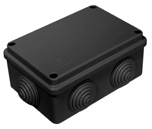 Распределительная коробка Промрукав, 6 мембранных вводов, наружная черная, IP55, 120х80х50мм, 40-0340-9005 / распаячная