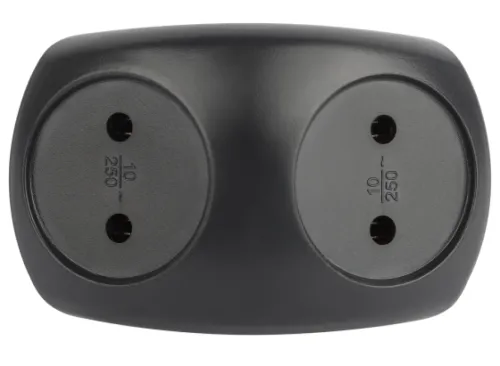 Разветвитель электрический сетевой ЭРА SPx-2-B без заземления, 2 розетки 10А 220V черный, Б0059720 / двойник