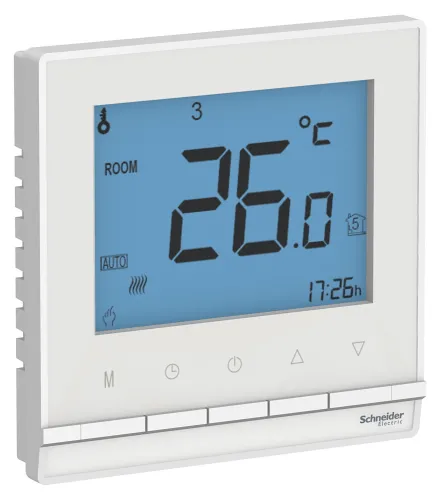 Термостат Systeme Electric AtlasDesign ATN000138, белый, 86×86×43мм, 16А, IP20