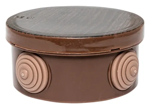 Распределительная коробка EKF / ЕКФ PROxima КМР-040-039, 4 мембранных ввода, наружная темное дерево 85х40мм, IP54, plc-kmr-040-039-t / распаячная