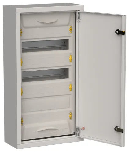 Щит распределительный IEK / ИЭК TITAN 5 ЩРн-36, стальной, серый, 36 модульных расстояний, 3 ряда, IP31 размером 585х310х140мм / электрика