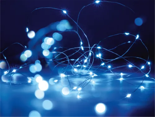 Гирлянда Фаzа / Фаза DC-G03-50W роса, ПВХ, 50 световых точек холодный белый, IP44, длиной 5.1м / новогодние украшения для декора дома