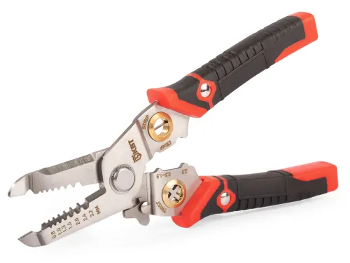 Инструмент для снятия изоляции КВТ Профи WSS-02 ручной, сталь, двухкомпонентные рукоятки , черный, длина 190мм, 0.5-6мм2 / стриппер