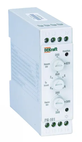 Реле контроля фаз DEKraft РК-101 300-460В серый
