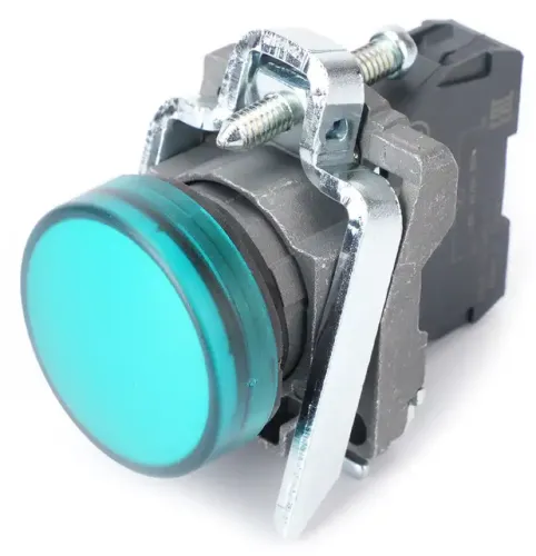 Лампа сигнальная индикаторная Systeme Electric / Систем Электрик в сборе модульная светодиодная, зеленое свечение, диаметр отверстия 22мм, 230-240В АС / индикатор