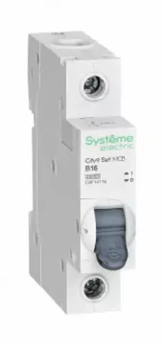 Автоматический выключатель Systeme Electric / Систем Электрик Сity9 Set, 1P 16А характеристика B, 4.5кА, C9F14116 / электроавтомат
