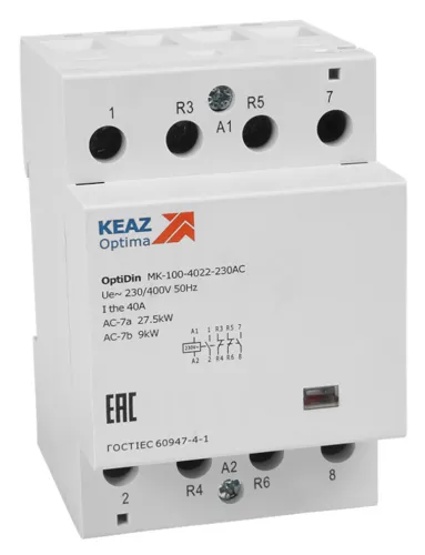 Контактор КЭАЗ OptiDin MK-100-4040-230AC, 40А, 3 модуля