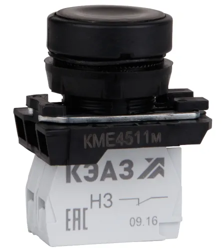 Кнопка управления КЭАЗ КМЕ4522м черный 2но+2нз цилиндр IP54 274300