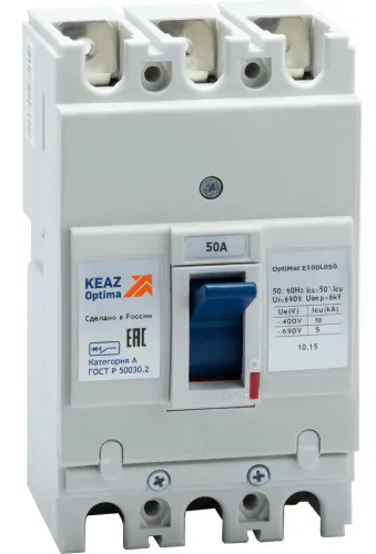 Автоматический выключатель КЭАЗ OptiMat E100L050-УХЛ3, 3P 50А, 100005 / электроавтомат