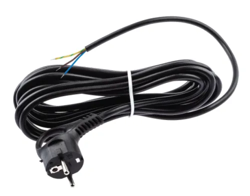 Шнур сетевой ЭРА UX-3x0.75-3m-B с круглой вилкой, с заземлением, трехжильный, черный, длиной 3м / электрика