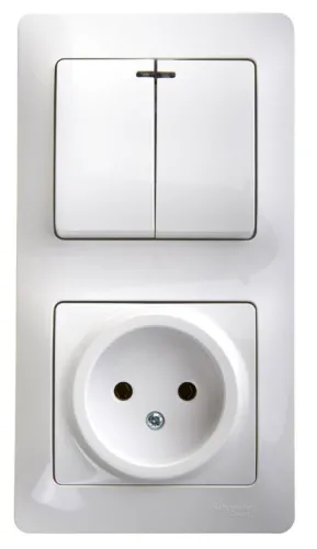 Блок Systeme Electric Glossa розетка и выключатель GSL000173
