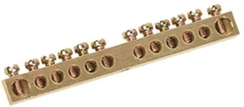 Шина IEK PEN земля-ноль 6х9мм 12/1, латунь, 100А, YNN10-12-100