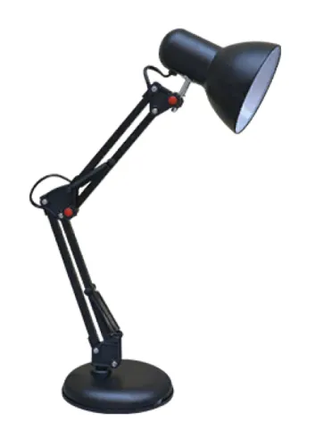 Лампа настольная IN HOME / Ин Хоум СНО-15Ч на основании и струбцине E27 220V 155х155х610мм черный 4690612012902 / светильник