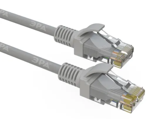 Патч-корд ЭРА Simple 0.5м U/UTP Cat 5e серый Б0051369