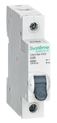 Автоматический выключатель Systeme Electric / Систем Электрик Сity9 Set, 1P 20А характеристика C, 6кА, C9F36120 / электроавтомат