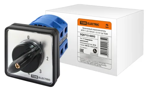 Переключатель кулачковый TDM Electric КПУ11-25/109, 25А, 5 позиций