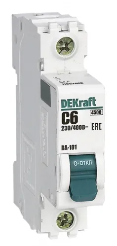 Автоматический выключатель DEKraft ВА-101, 1Р 6А, 11052DEK