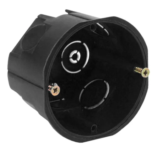 Подрозетник ЭРА KUT-68-45-black круглый, Б0037431