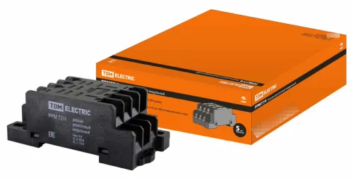 Разъем розеточный TDM Electric / ТДМ Электрик РРМ77/4 модульный, в пластиковом корпусе, черный, 48×34×20мм, 230В, 10А, 14 контактов, IP20 / электрика