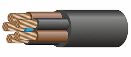 Силовой кабель Магна КГтп-ХЛ-380/660-2 гибкий круглый, 5х50мм² ГОСТ черный, 1м / провод