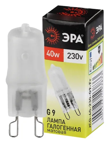 Лампочка галогенная ЭРА G9-JCD-40-230V-FR, 40W, 230V, Китай