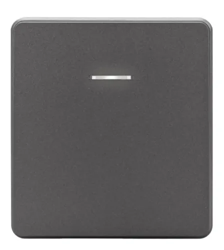 Выключатель Kranz / Кранз Round с подсветкой, 10А IP20 240В, титан 70х70х40мм одноклавишный, KR-78-0713-2 / переключатель