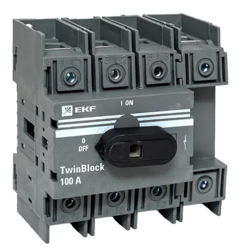 Рубильник EKF PROxima TwinBlock 4П 100А tb-100-4p-f