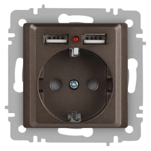 Розетка штепсельная Intro Accent 6-410-08 16А 250В бронза