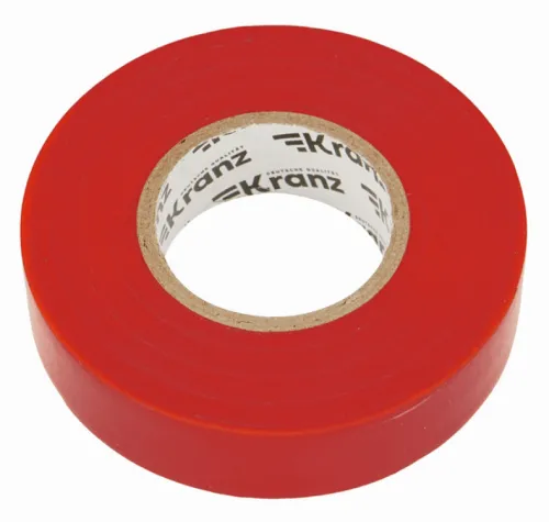 Изолента ПВХ Kranz / Кранз профессиональная, 0.18х19мм, красная 20м, KR-09-2804 / защитная лента