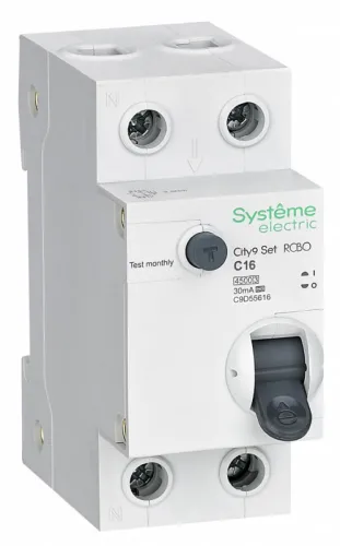 Дифференциальный автомат Systeme Electric City9 Set 2P 16А 30мА, C9D55616