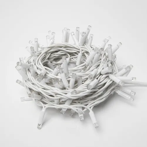 Гирлянда уличная Uniel / Юниэль ULD-S1000-120/SWK Warm White с белым проводом 10м, статическое свечение, 120 световых точек, IP67, UL-00007203 / новогодние украшения