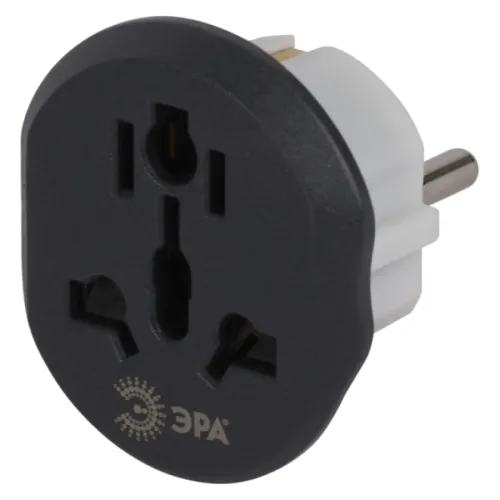 Переходник для розетки ЭРА SP-1e-UVL сетевой, 16А 220В IP20, белый / адаптер