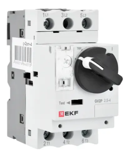 Пускатель ручной кнопочный EKF / ЕКФ PROxima GV2P с термомагнитным расцепителем, в пластиковом корпусе, серый, 3 полюса, 600В, 14А, IP20