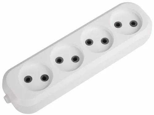 Блок розеток REXANT / Рексант 4 гнезда без заземляющих контактов, 11-8715 / колодка электрическая для удлинителя