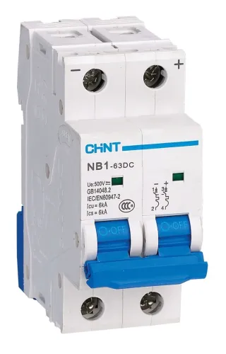 Автоматический выключатель CHINT NB1-63DC 2P 1А 500В 6кА 182713