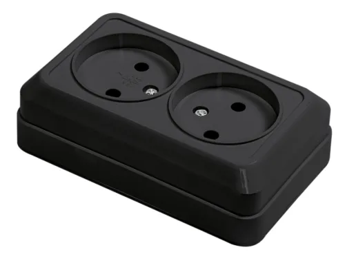Розетка силовая IN HOME BOLLETO 7102B, 16А 250В, черная