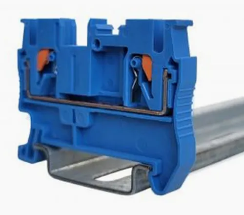 Клемма для проводов ПРОВЕНТО проходная push-in, 2 контакта, синяя, 2.5мм2, TPI2.5N, 1шт. / зажим