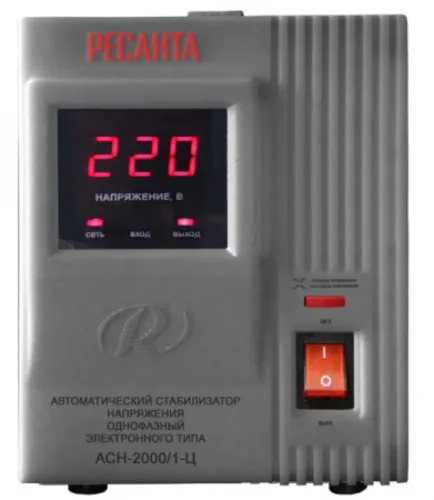 Стабилизатор напряжения Ресанта АСН-2000/1-Ц релейный, 2000Вт