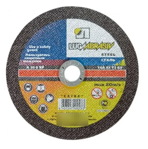 Круг отрезной LUGA ABRASIV / Луга Абразив по металлу на бакелитовой основе, диаметром 125мм, посадочный диаметр 22мм, толщина 1мм / оснастка