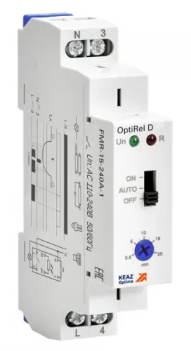 Фотореле КЭАЗ OptiRel D FMR-15-240А-1, белый, 64×18×90мм, 240В 16А IP40