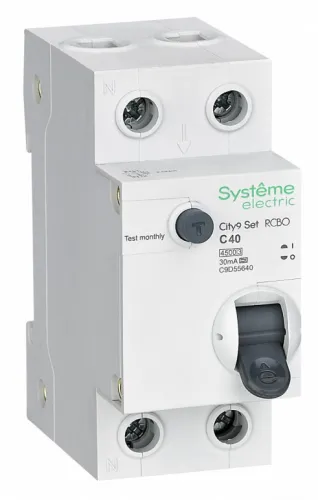 Дифференциальный автомат Systeme Electric City9 Set 1P+N 40А 30мА