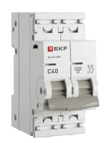 Автоматический выключатель EKF ВА47-63N PROxima 2P 40A M634240C