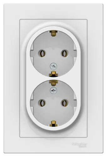 Розетка двойная Systeme Electric AtlasDesign 16А 250В IP20 ATN001324