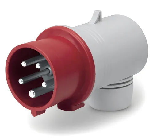 Вилка силовая кабельная DKC, угловая, красная, 32A 3P+E+N 400V, IP44